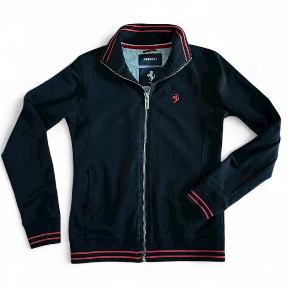 Ferrari Full-Zip Track Jacket Sweatshirt Black / Red Size M